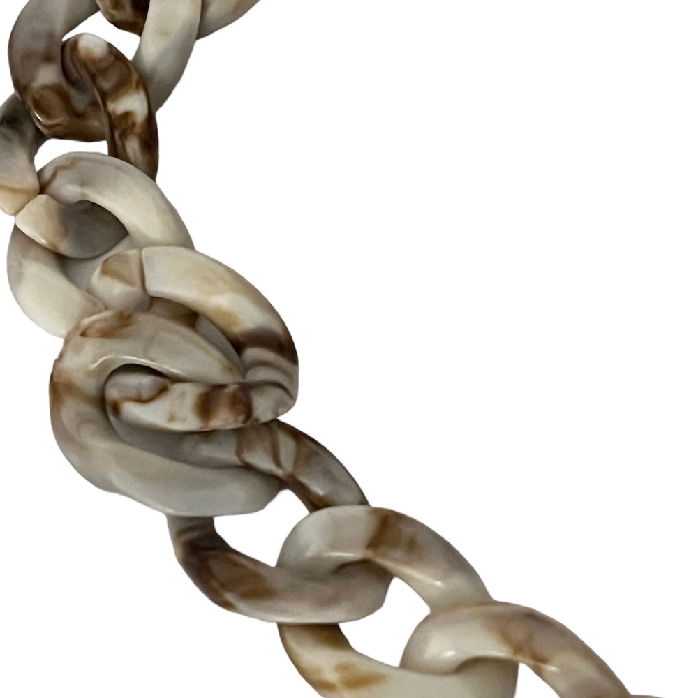 Acrylic Sunglasses Chain Necklace- Cream & Brown Marble Eyewear Holder New - Picture 2 of 5